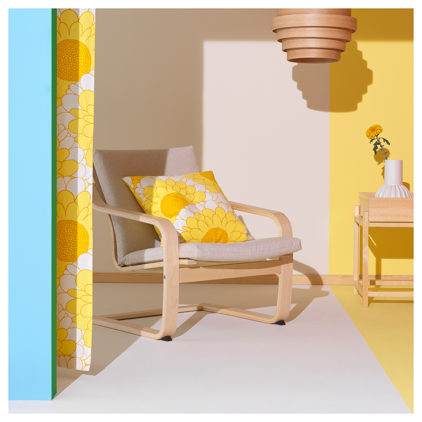 POÄNG low-back armchair natural colour/beige/Katorp natural colour