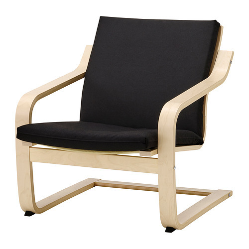 POÄNG armchair birch veneer/Knisa black - IKEA