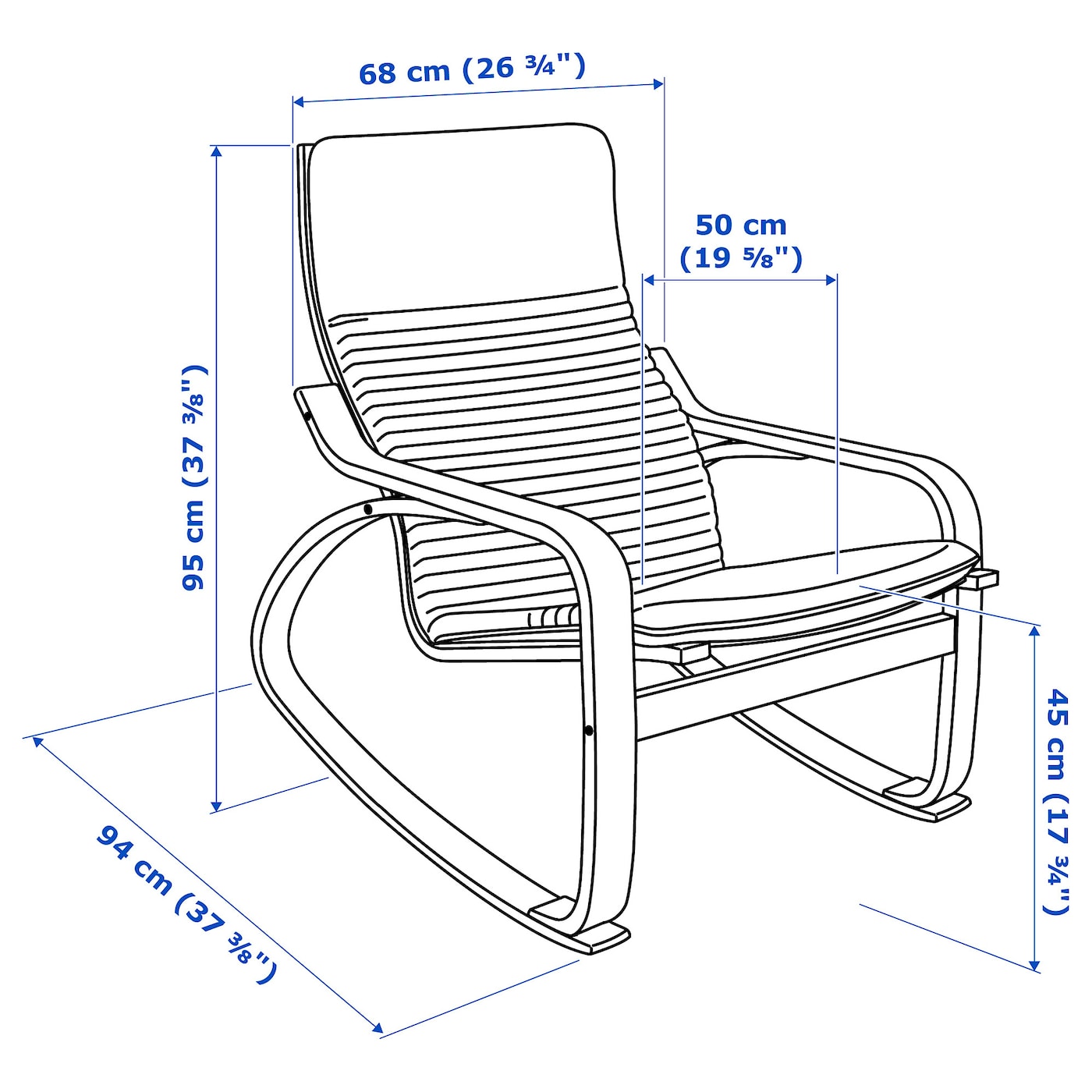 ☆poa☆ POÄNG rocking-chair brown/Knisa black - IKEA