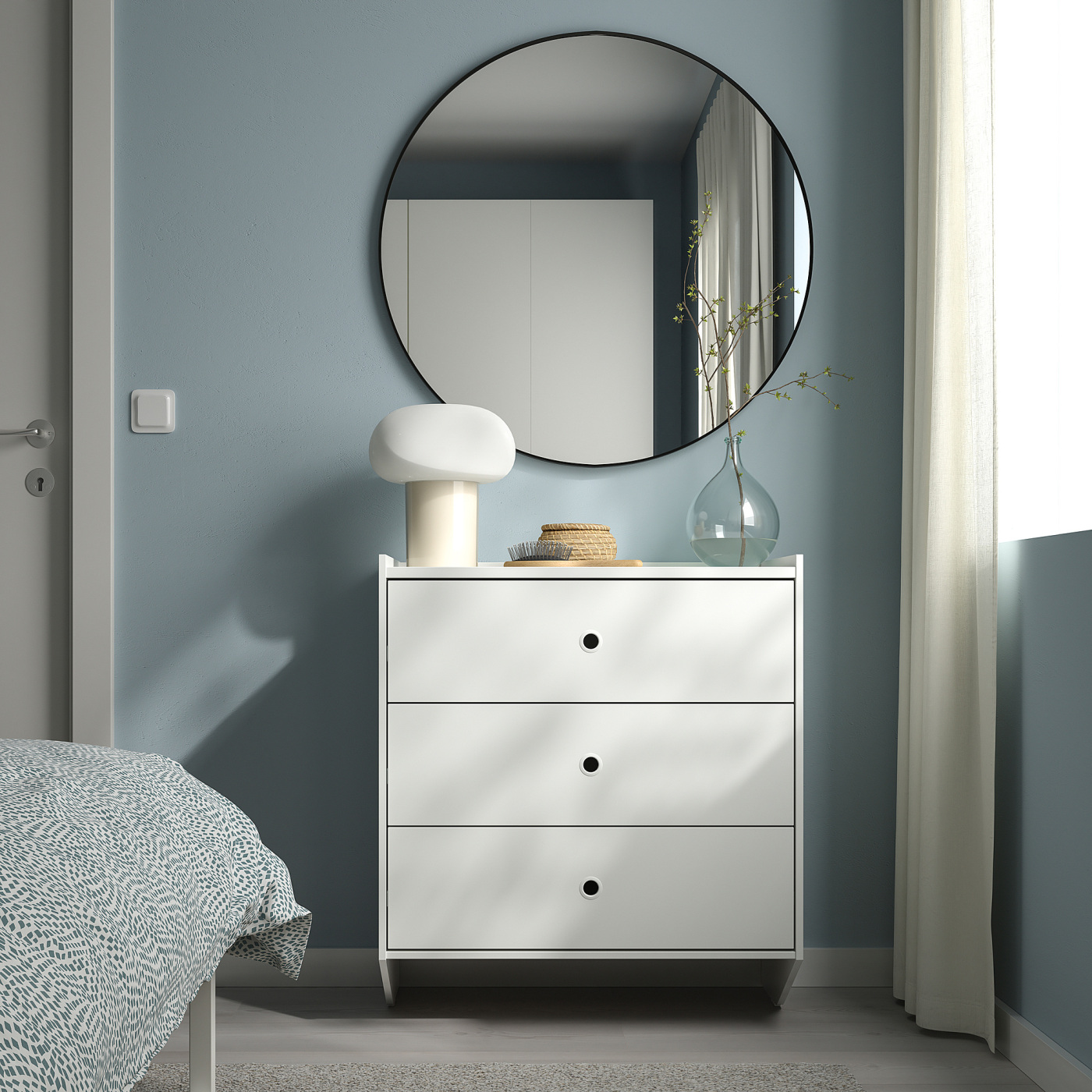 RACKNÄS chest of 3 drawers white/wall mounted - IKEA