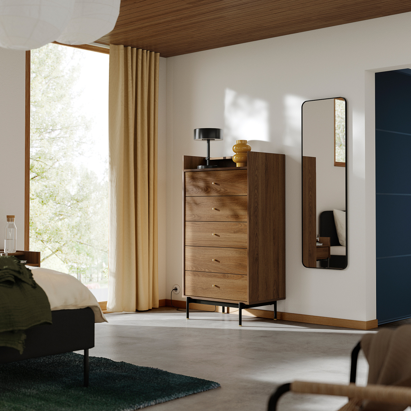 RÅDMANSÖ chest of 5 drawers brown walnut effect - IKEA