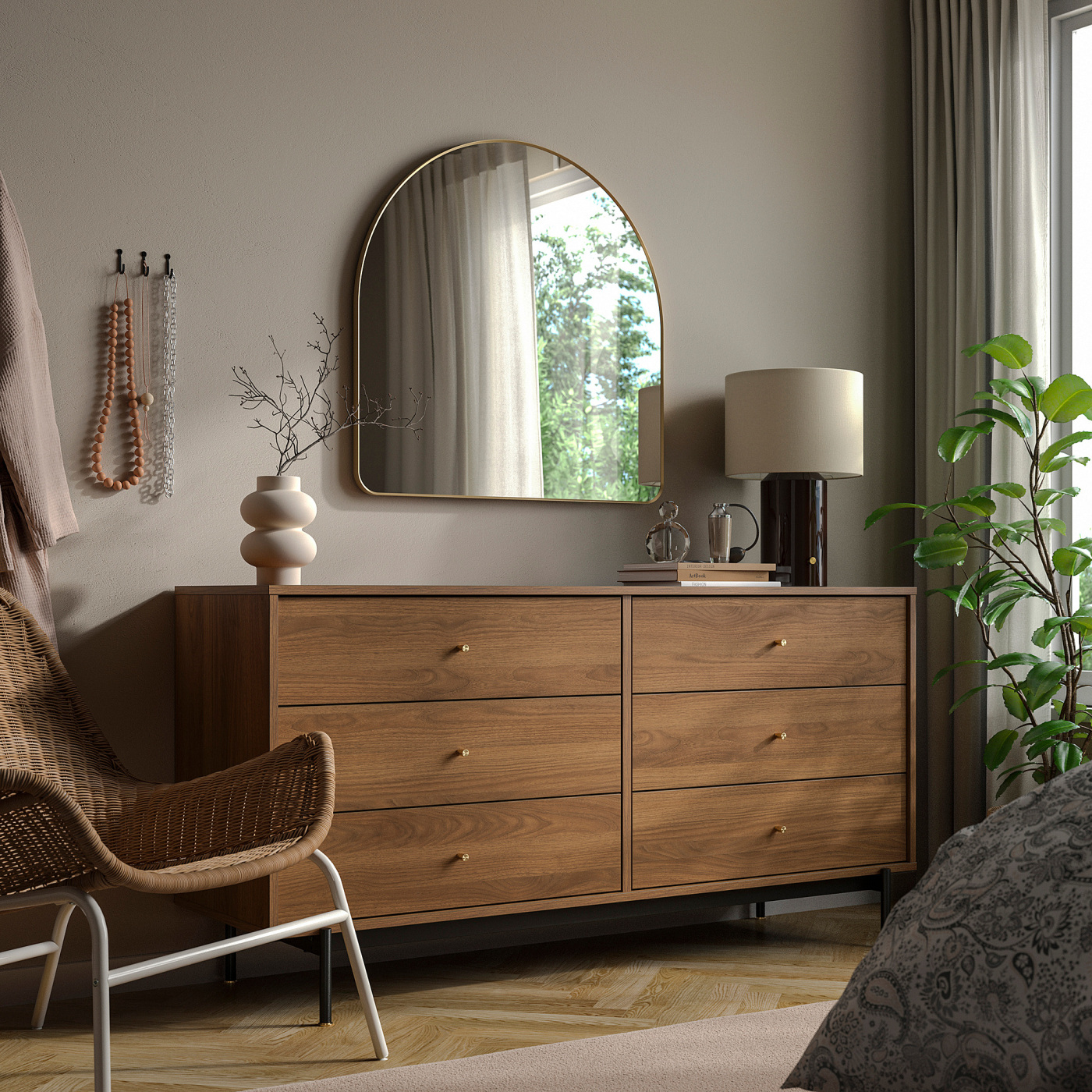 RÅDMANSÖ chest of 6 drawers brown walnut effect - IKEA