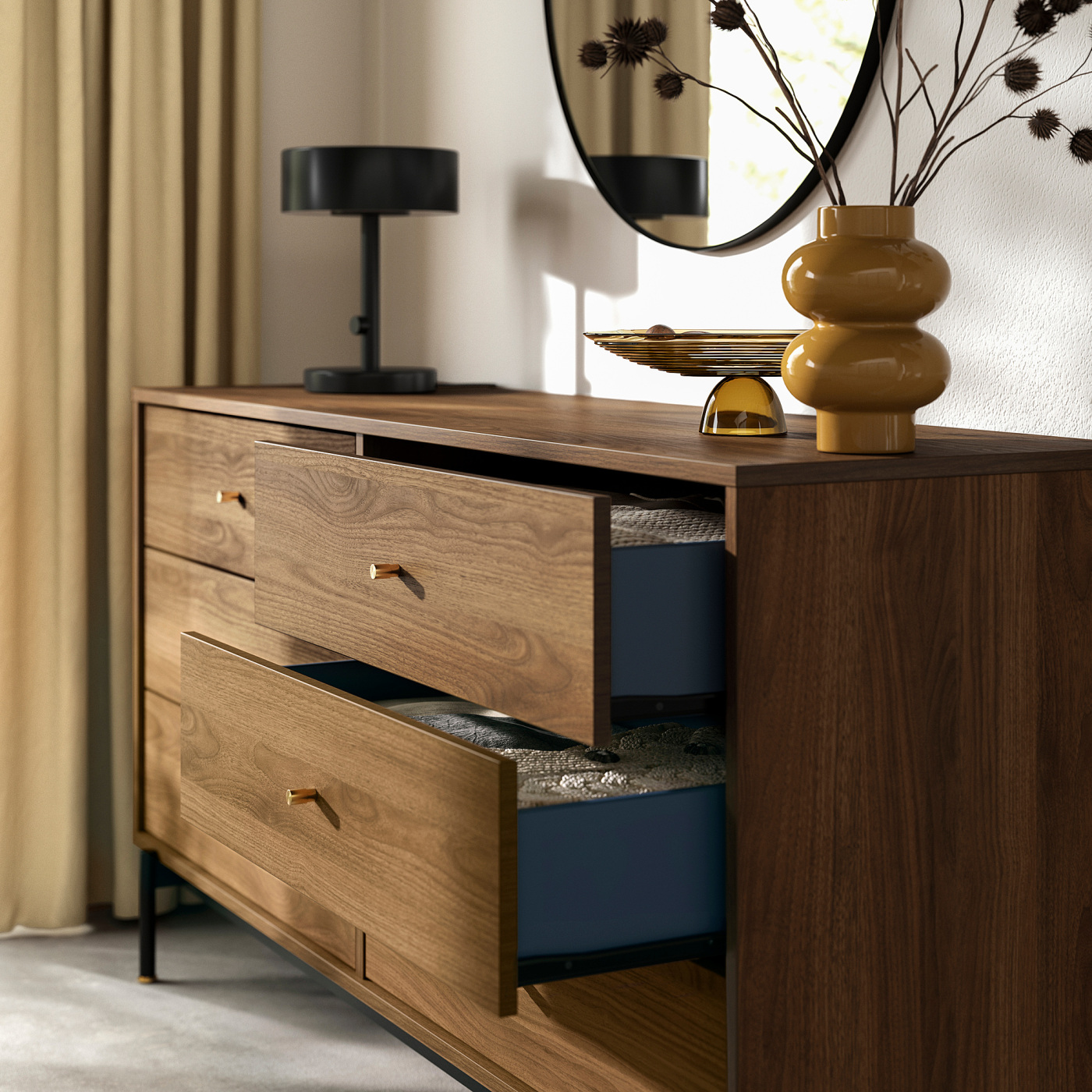 RÅDMANSÖ chest of 6 drawers brown walnut effect - IKEA