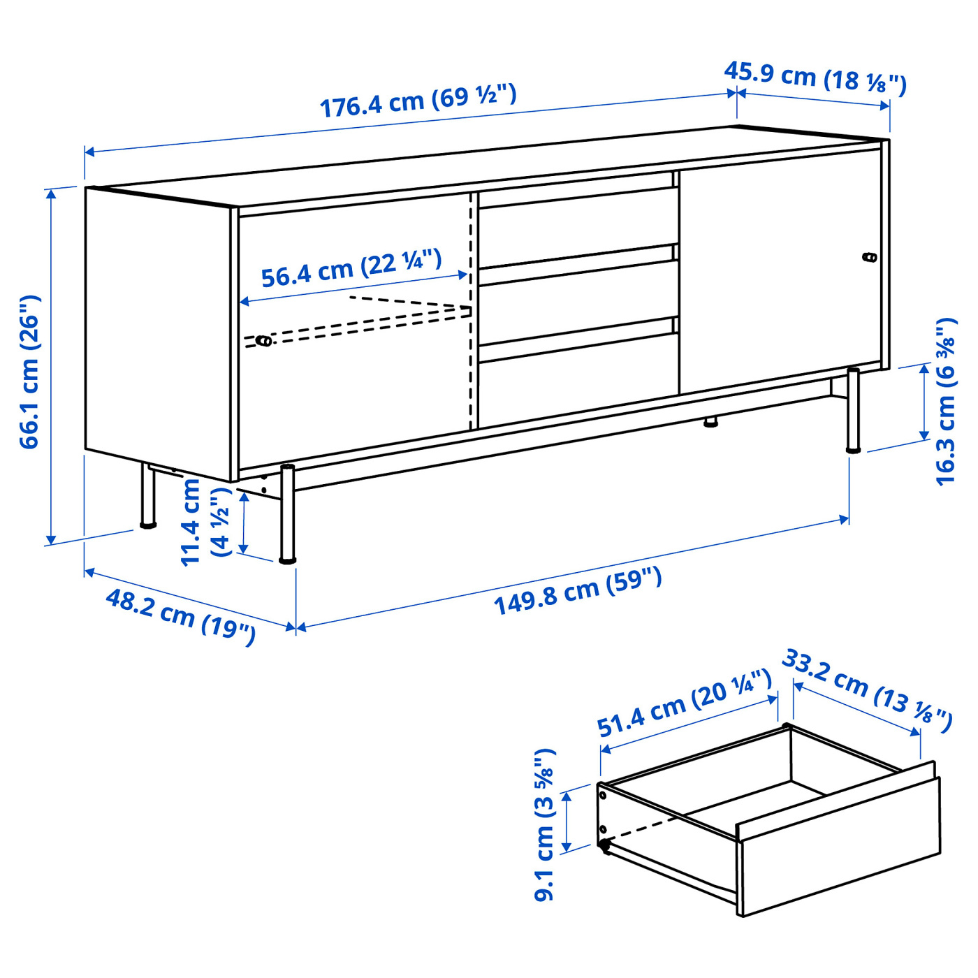 RÅDMANSÖ TV bench brown walnut effect - IKEA