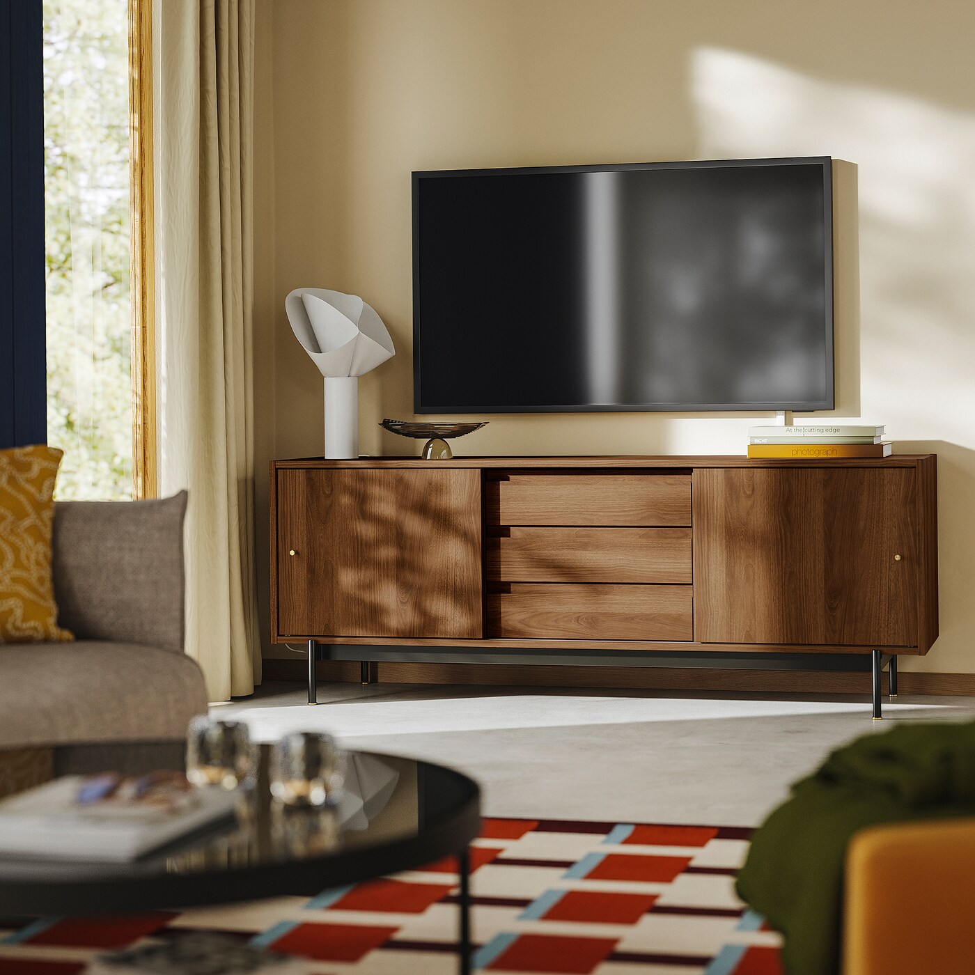 RÅDMANSÖ TV bench brown walnut effect - IKEA