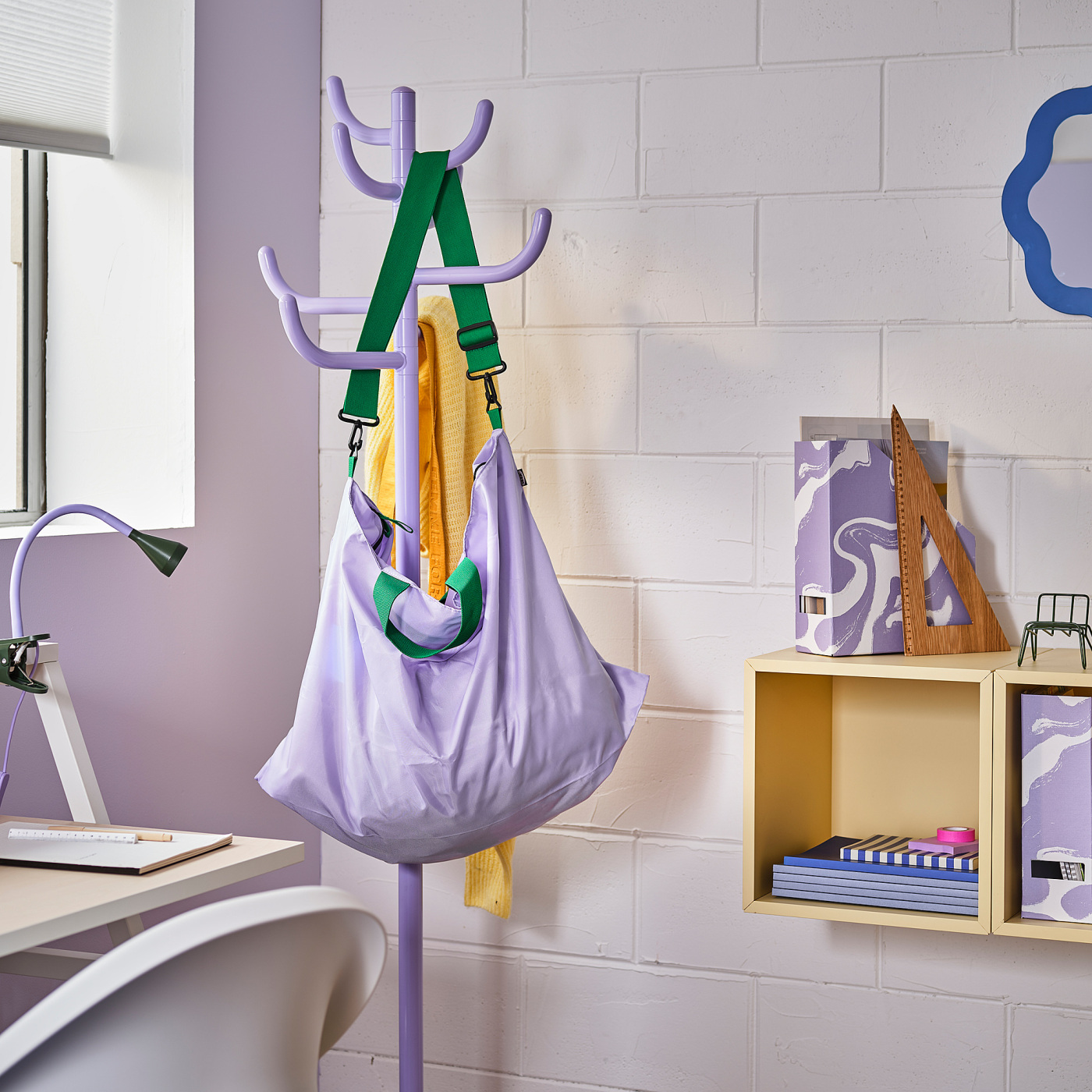 RÄCKLA bag, foldable lilac/green - IKEA