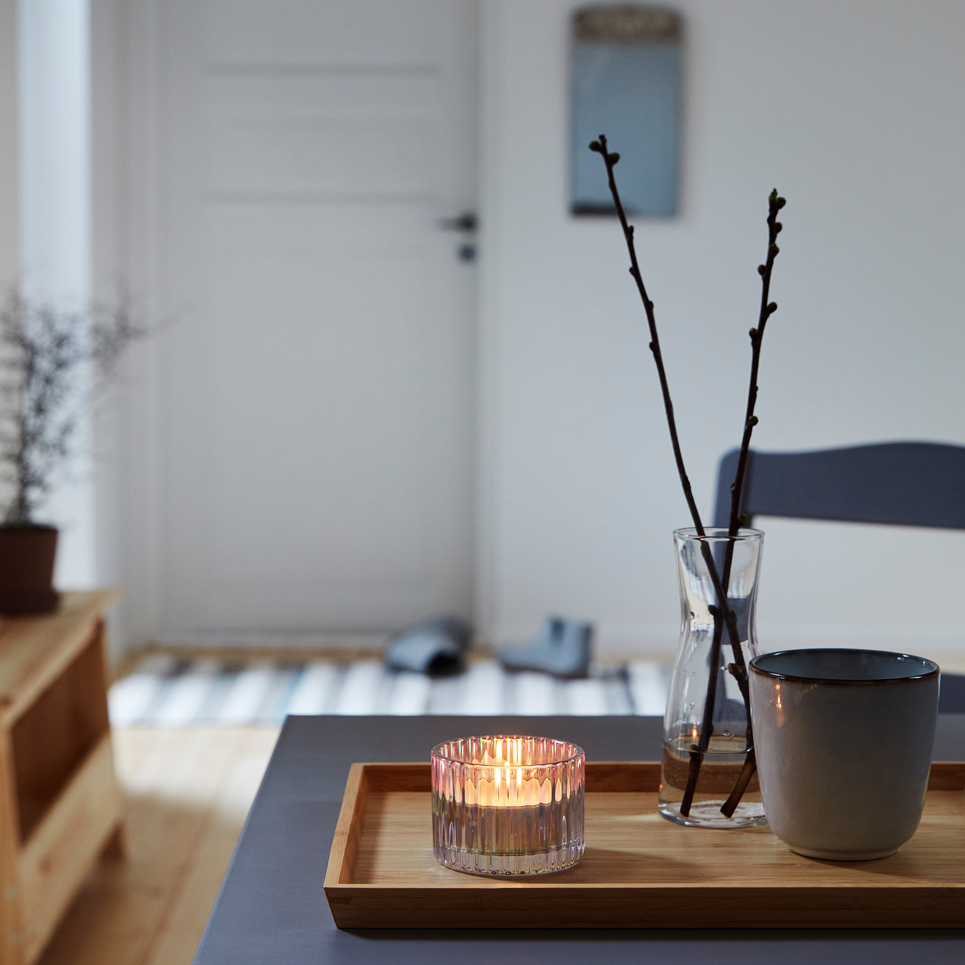 RÄFFELBJÖRK candle holder mother-of-pearl colour - IKEA