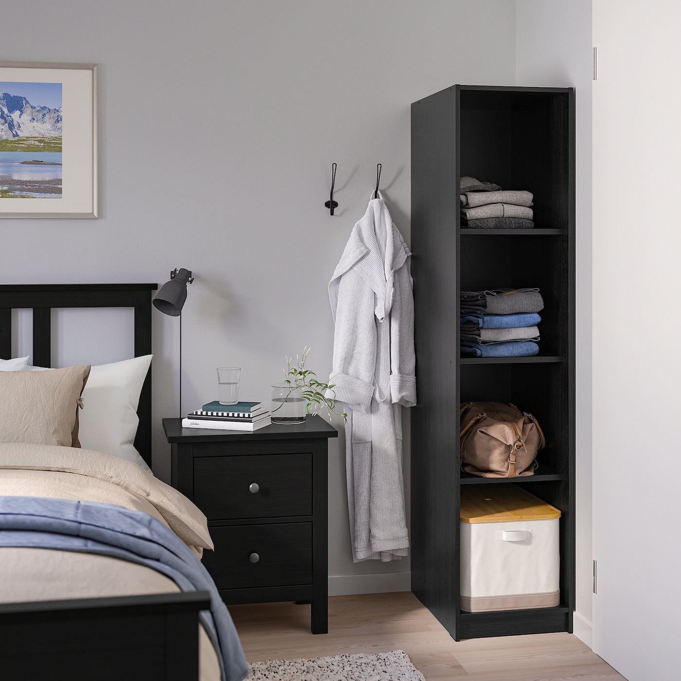 RAKKESTAD open wardrobe black-brown - IKEA