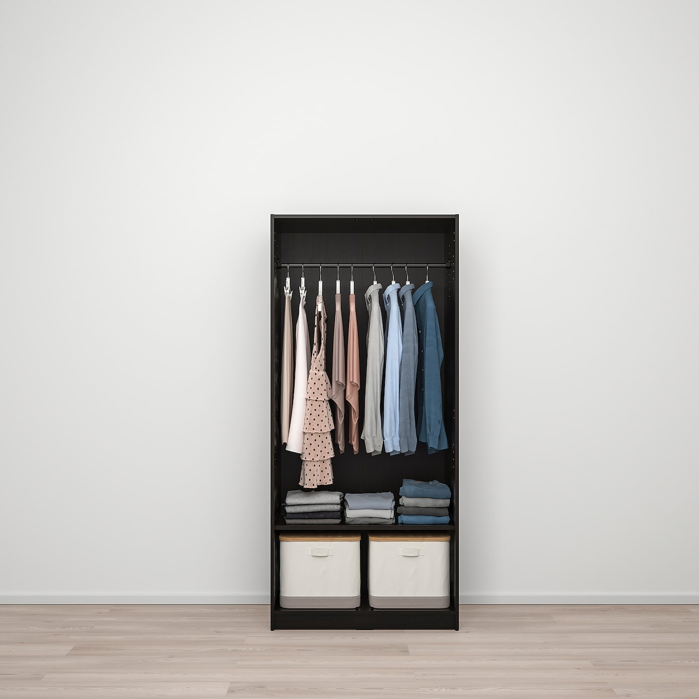 RAKKESTAD wardrobe with 2 doors black-brown - IKEA