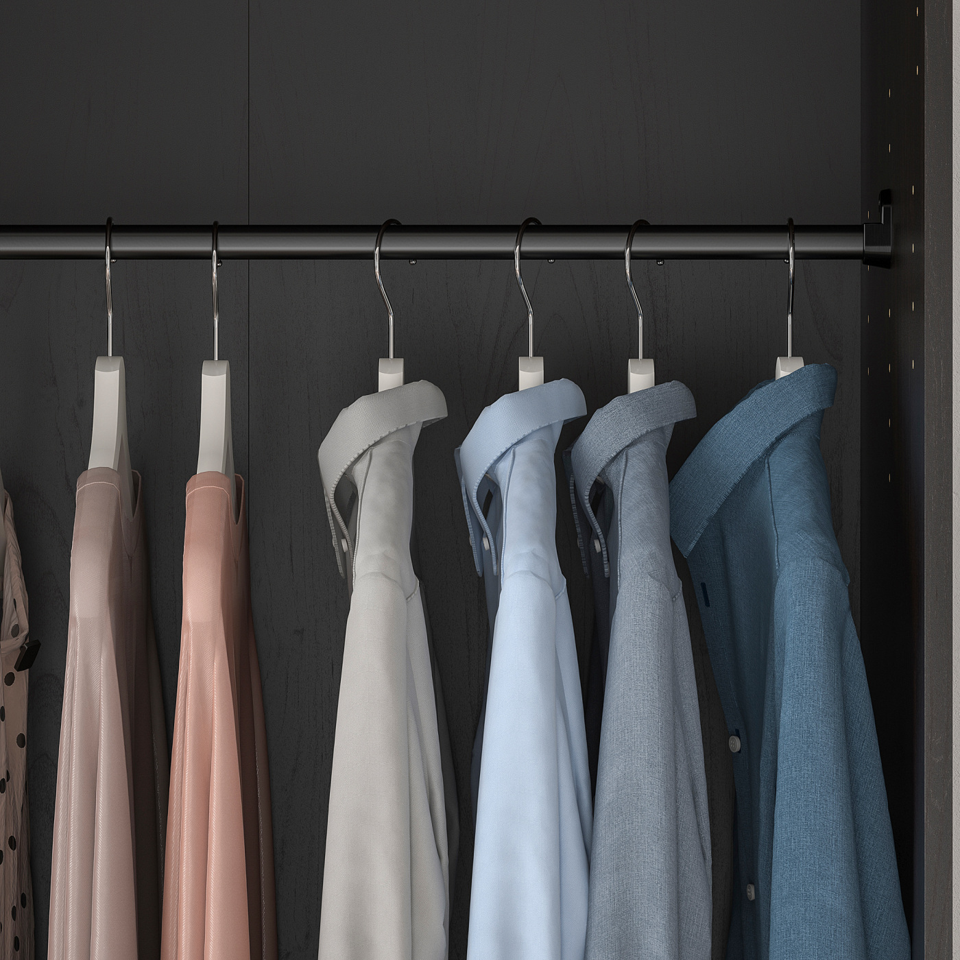 RAKKESTAD wardrobe with 3 doors black-brown - IKEA