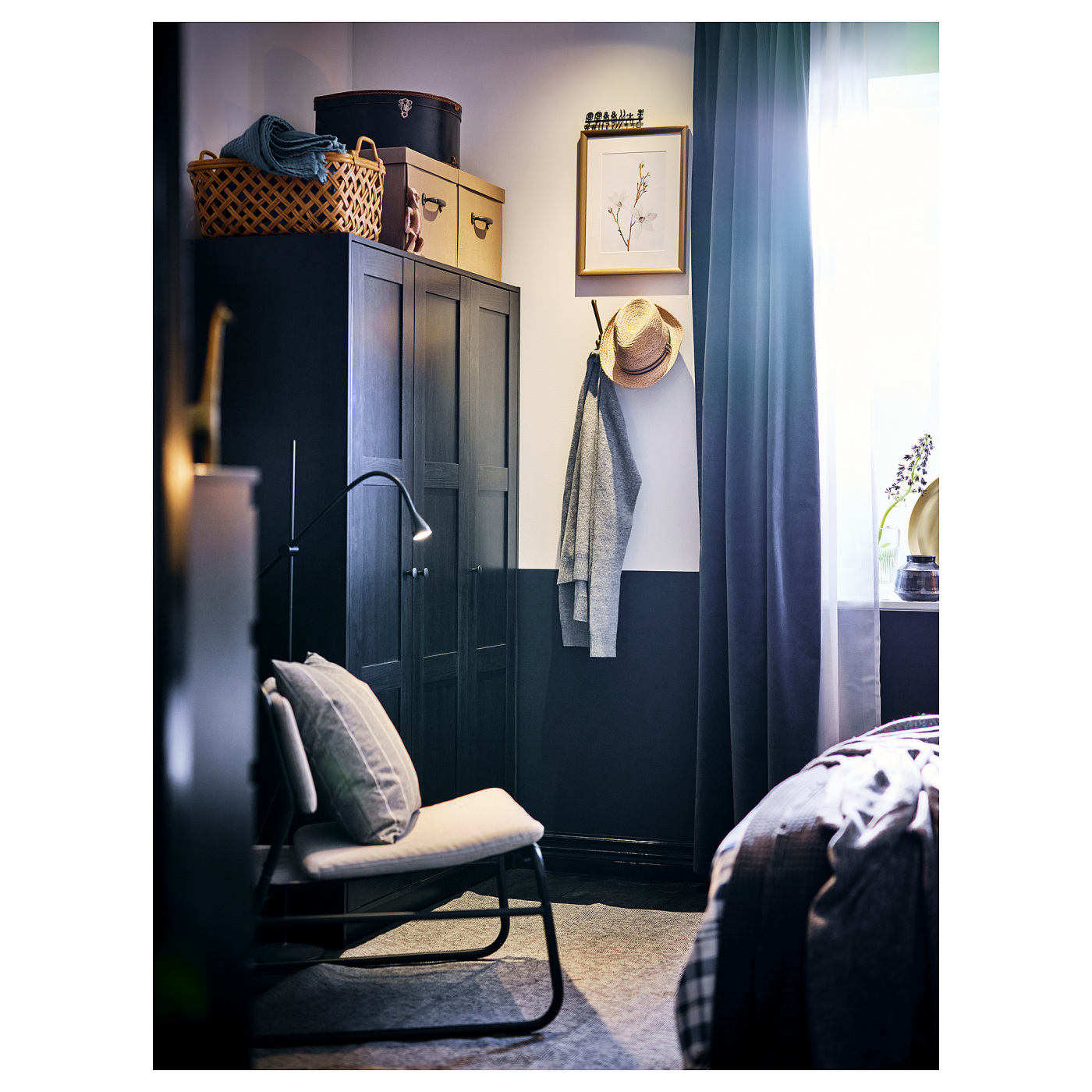 RAKKESTAD wardrobe with 3 doors black-brown - IKEA