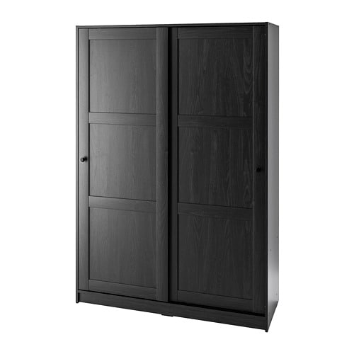[送料無料] IKEA RAKKESTAD 定価4万 RAKKESTAD wardrobe with sliding doors, black-brown, 461