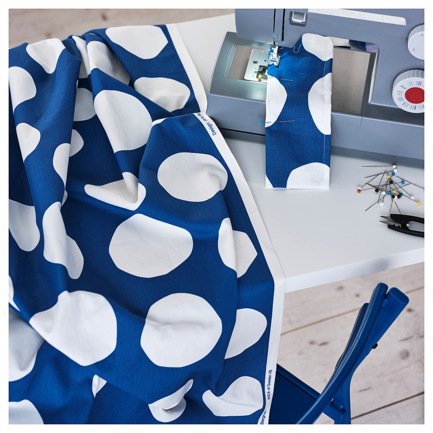 RAKLOSTA pre-cut fabric blue/white - IKEA