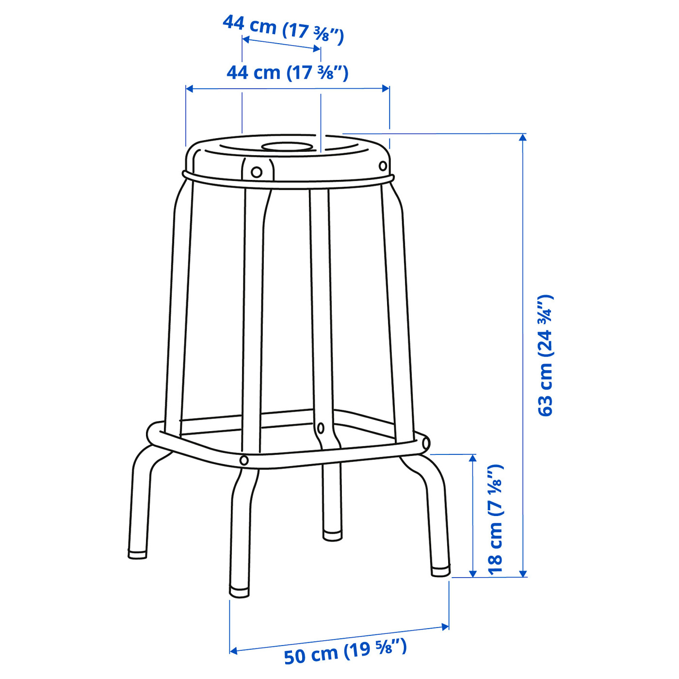 RÅSKOG bar stool black - IKEA