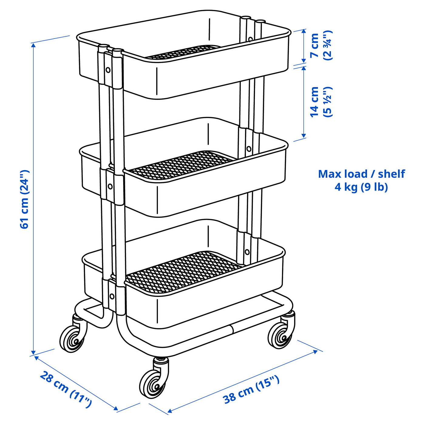 RÅSKOG / NORRÅVA trolley with lid white - IKEA