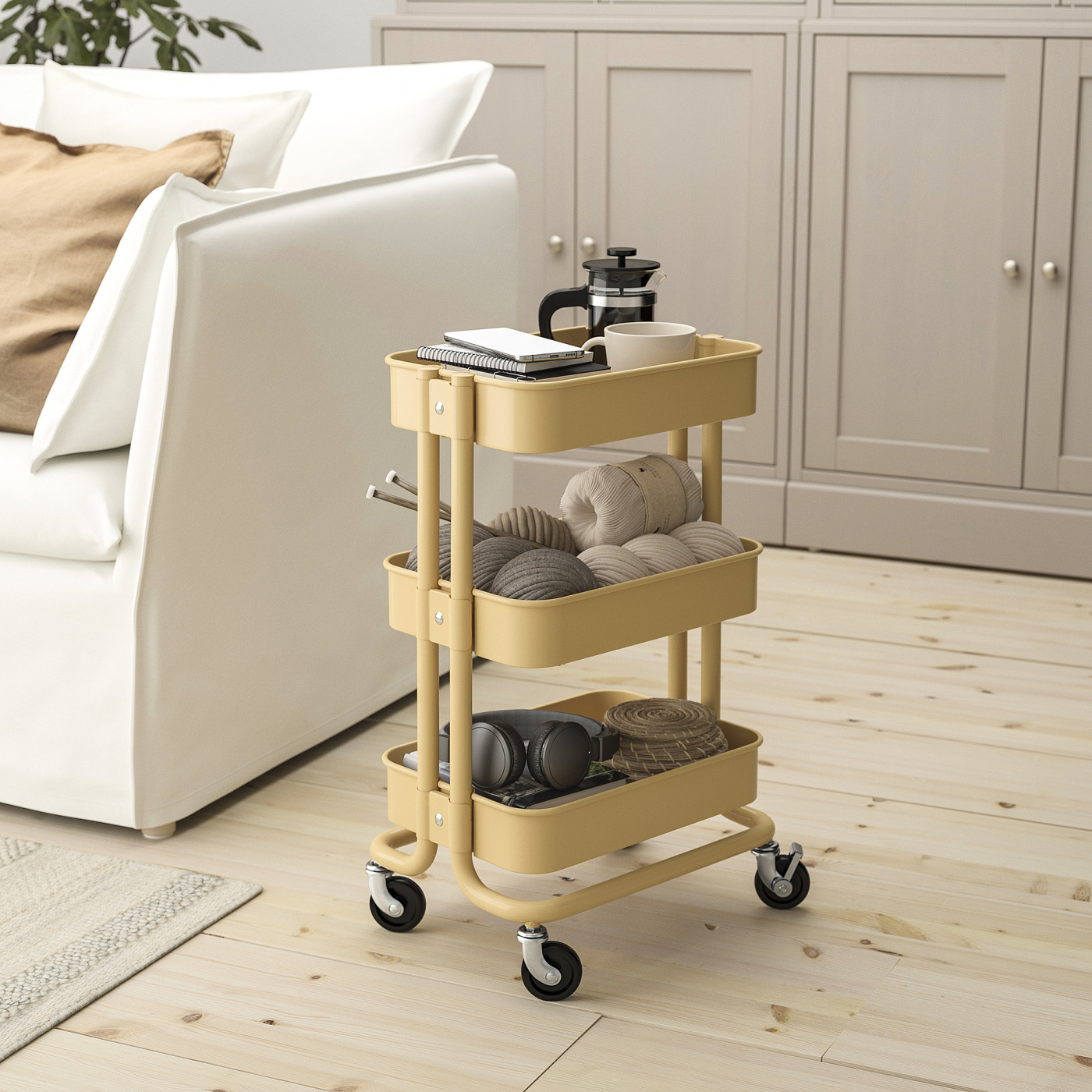RÅSKOG trolley beige-yellow - IKEA