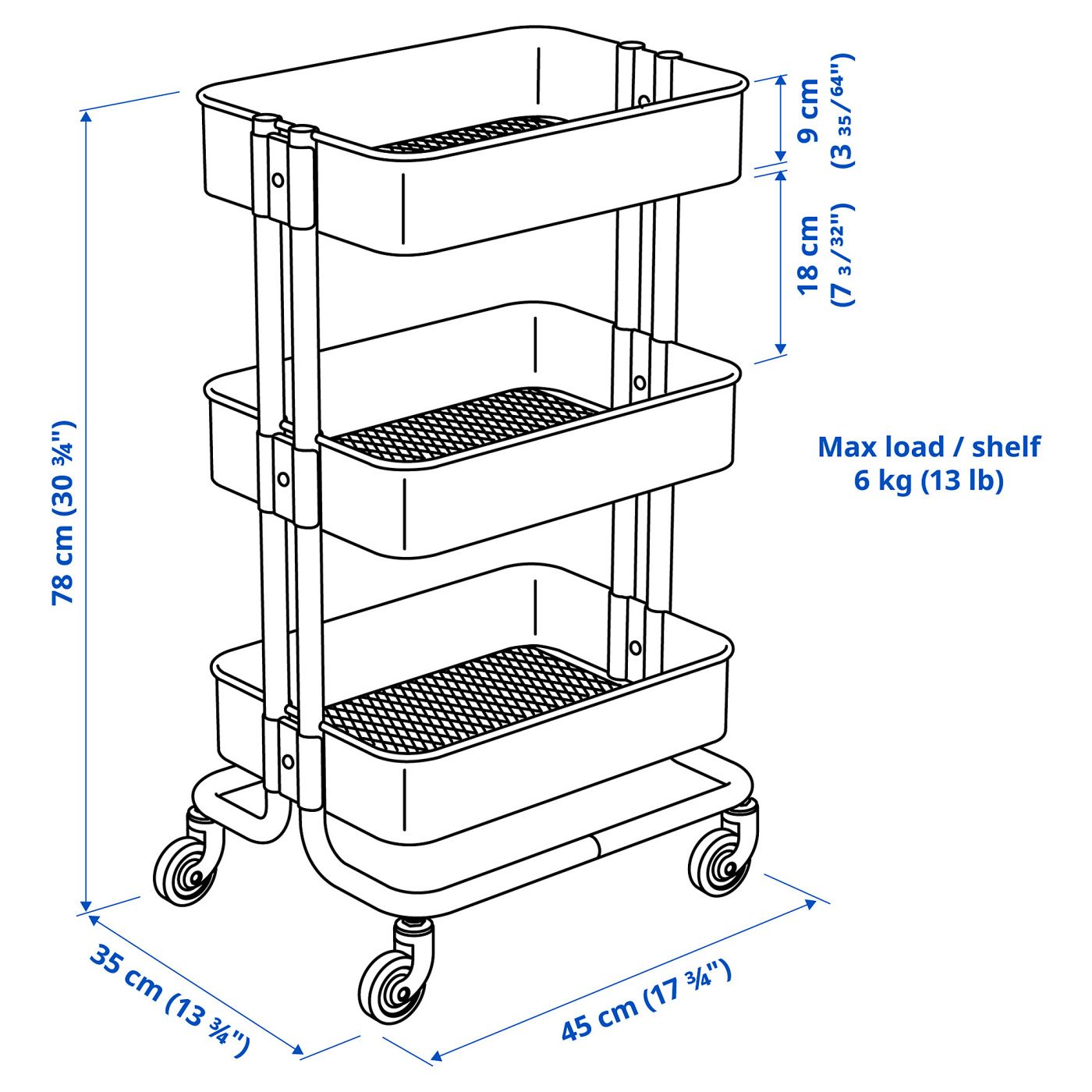 RÅSKOG trolley black - IKEA