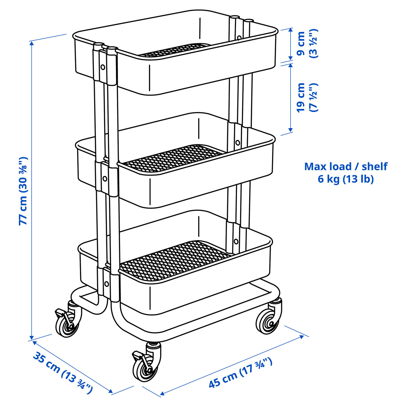 RÅSKOG trolley black - IKEA