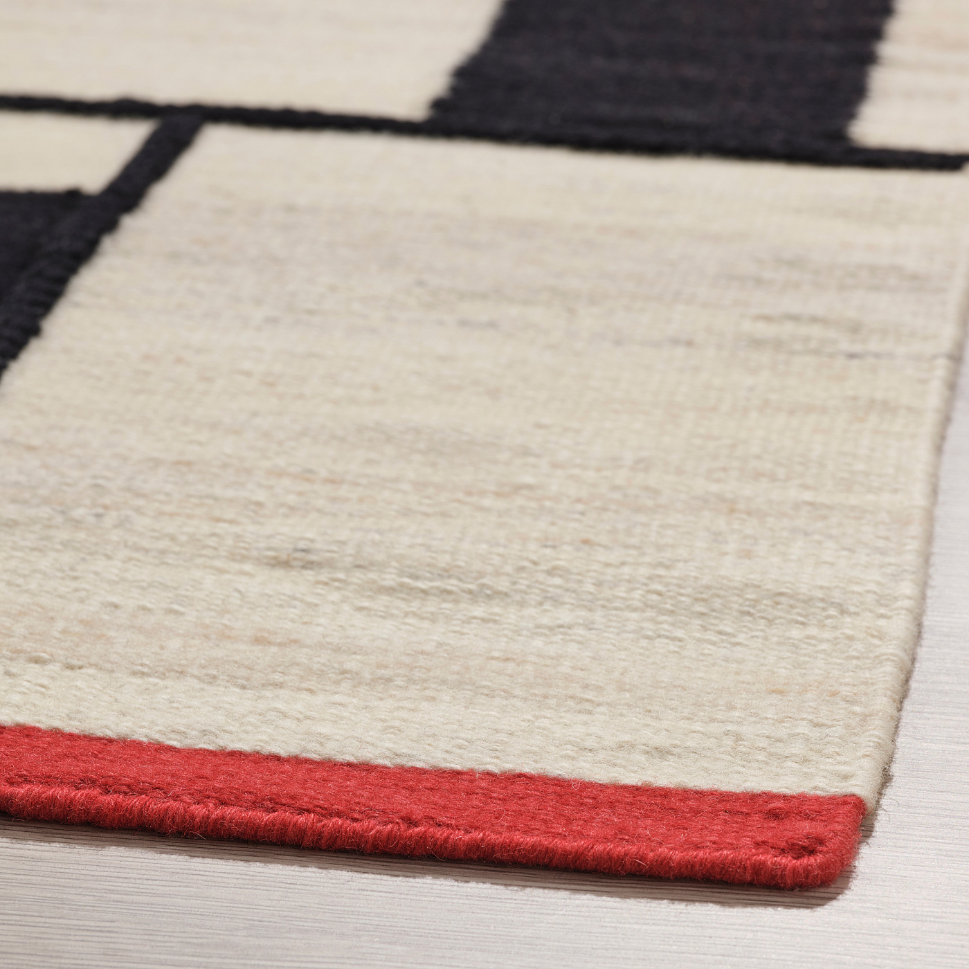 RASTPLATS rug, flatwoven handmade beige/black - IKEA