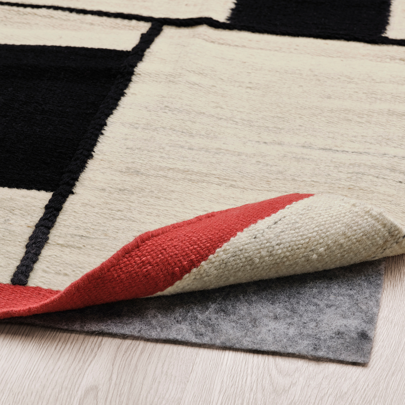 RASTPLATS rug, flatwoven handmade beige/black - IKEA