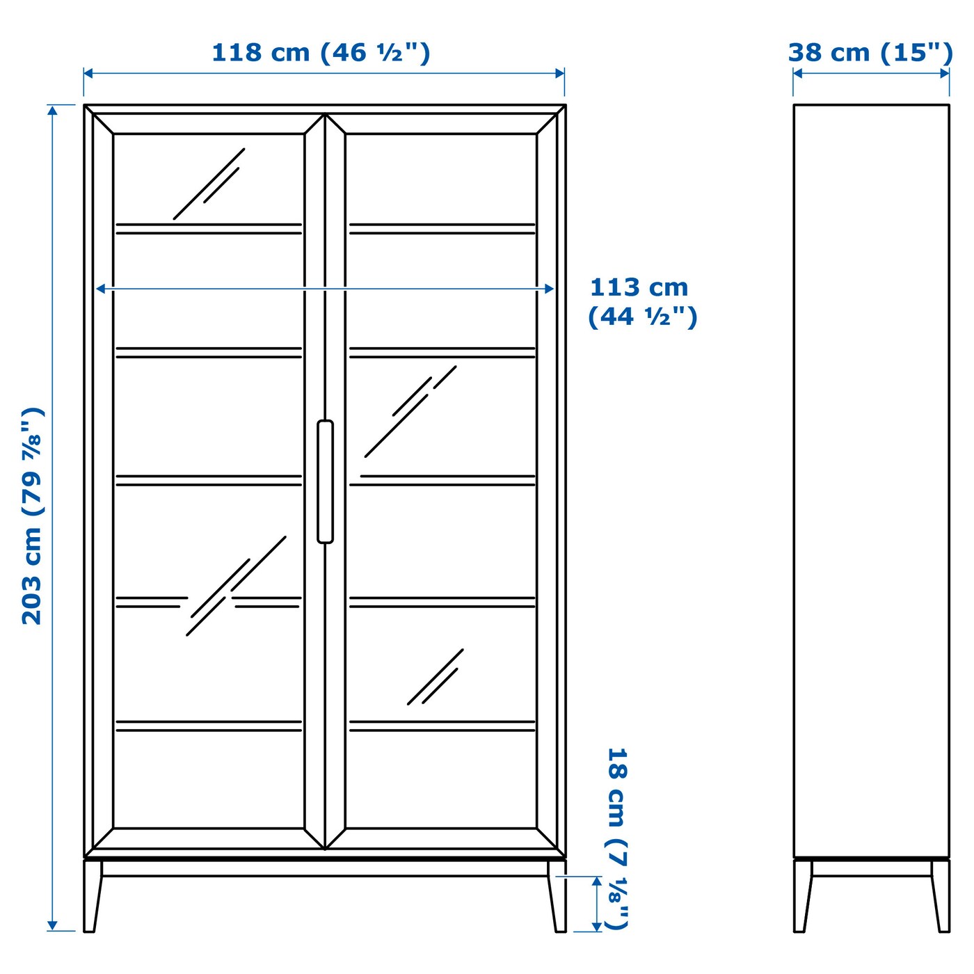 REGISSOR glass door cabinet brown IKEA