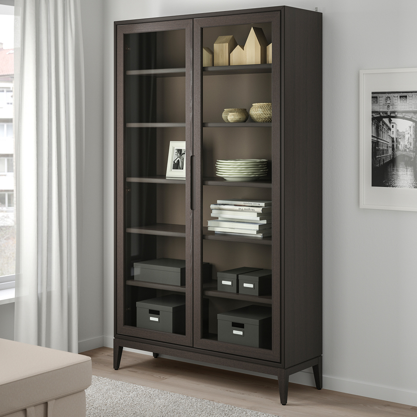 REGISSÖR glass-door cabinet brown - IKEA