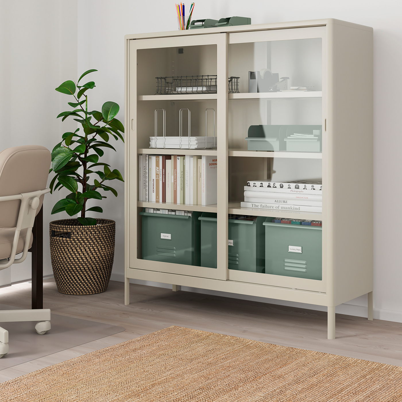 REJSA box grey-green/metal - IKEA