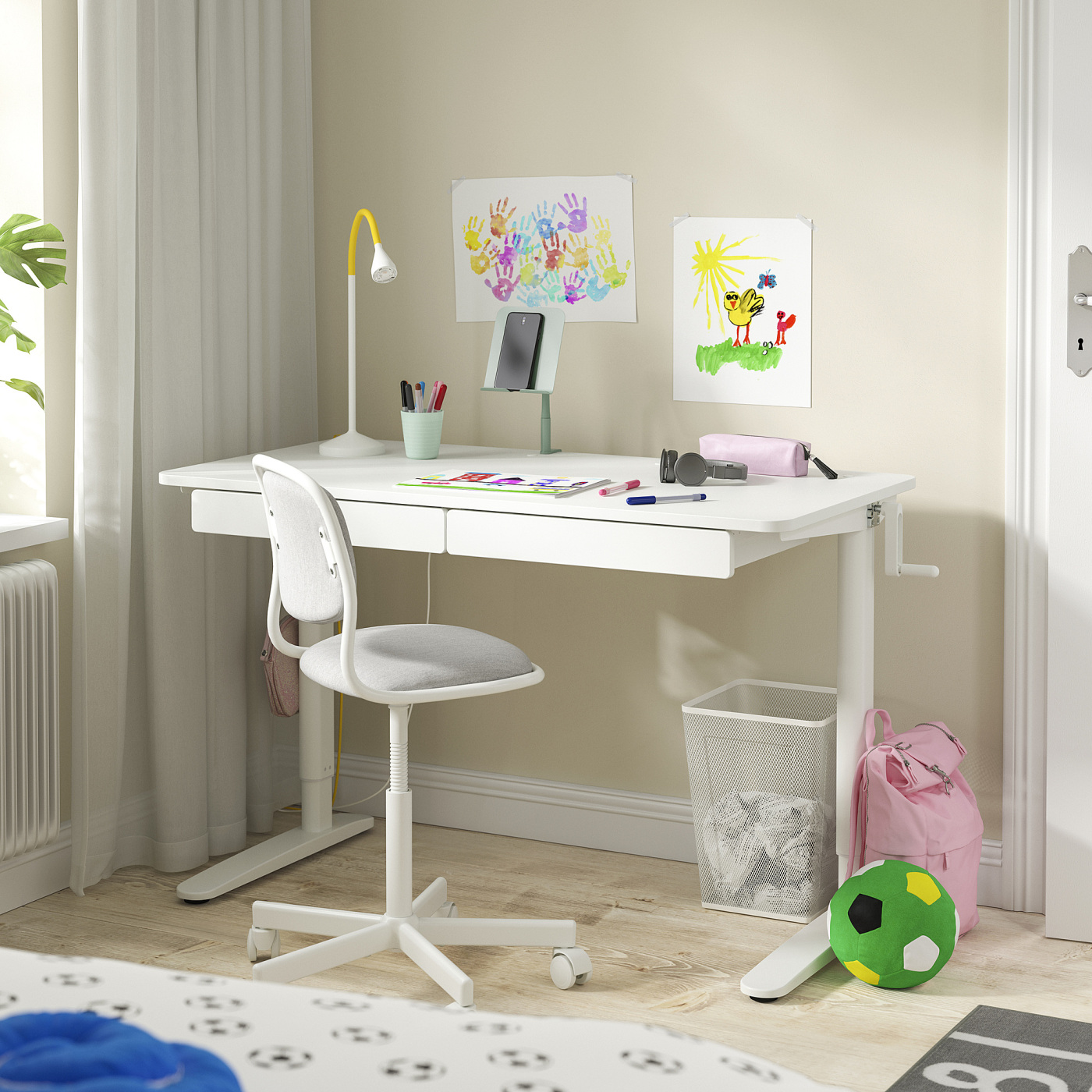 RELATERA desk combination sit/stand white/light grey-green - IKEA