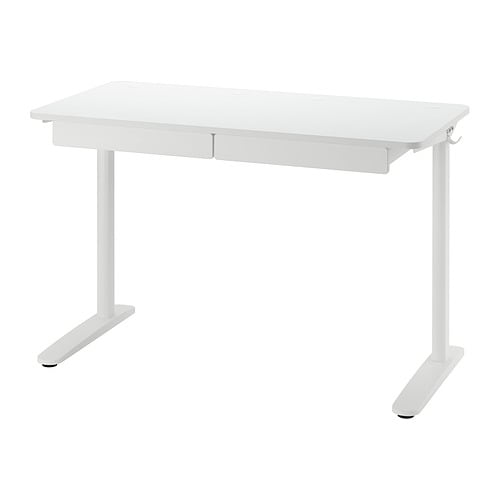 BEKANT desk with screen white/grey - IKEA
