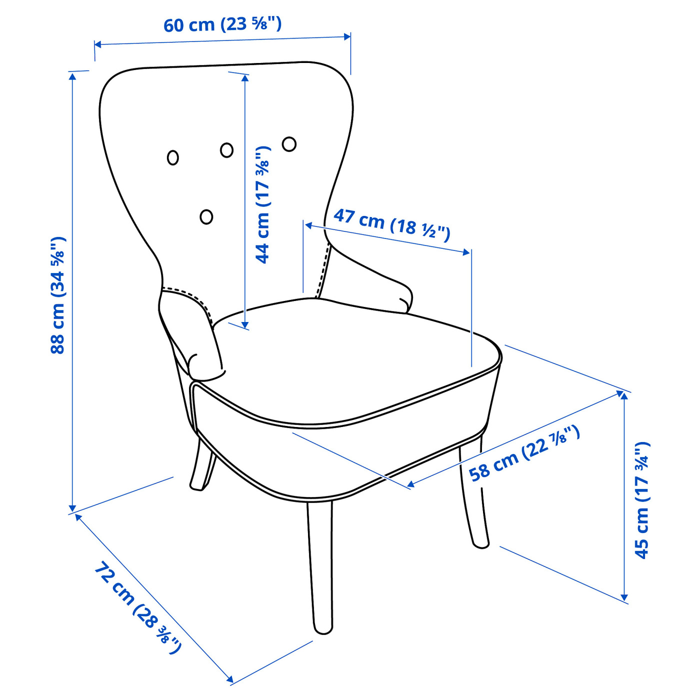 【全国発送】IKEA　REMSTA（レームスタ）2脚セット REMSTA armchair Hakebo dark grey - IKEA