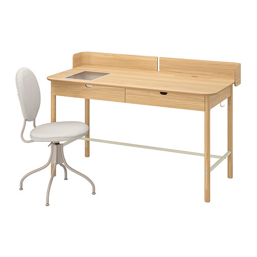 BEKANT corner desk left white/black - IKEA
