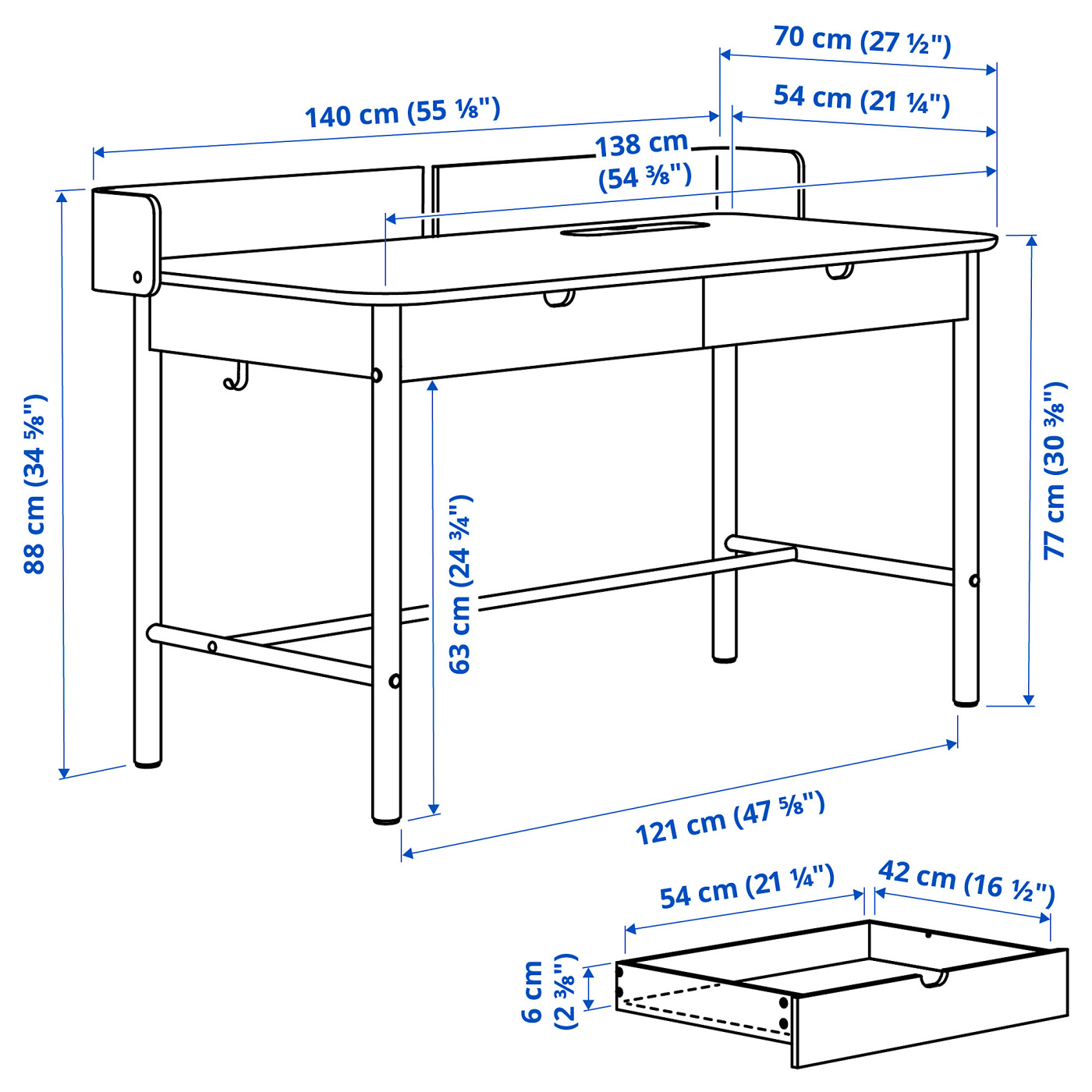 RIDSPÖ desk oak - IKEA