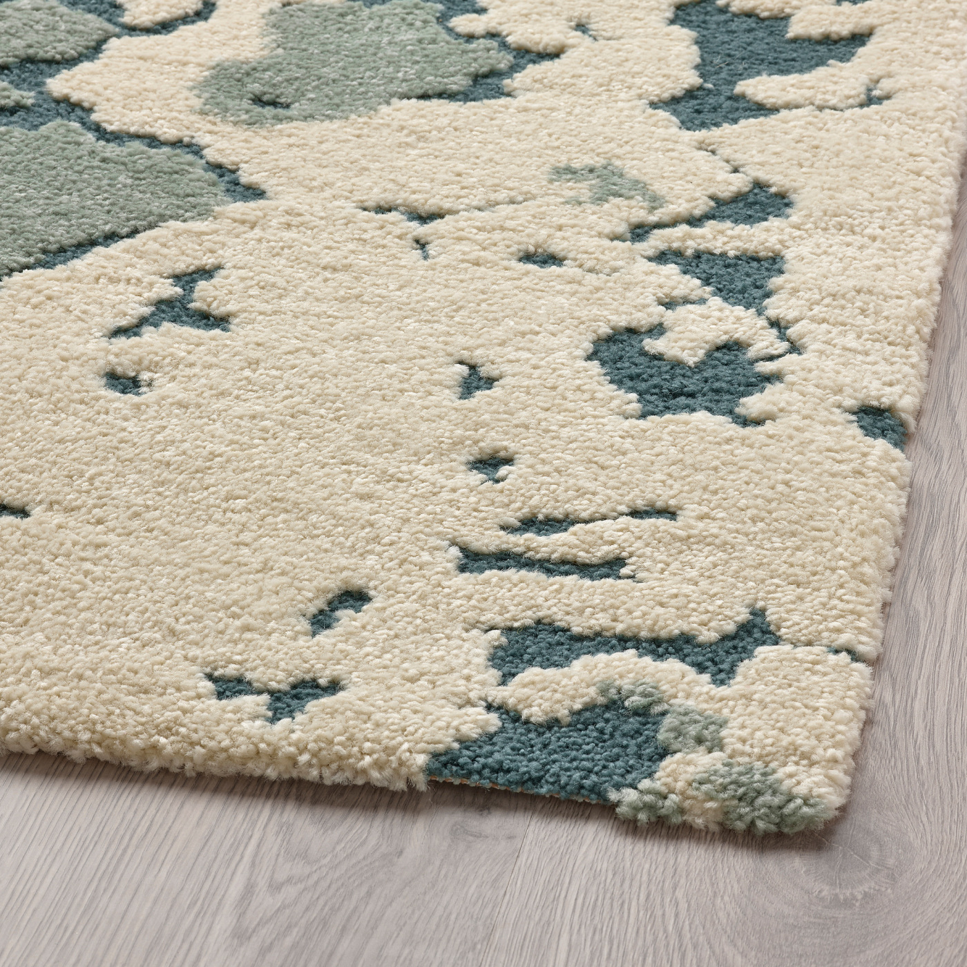RINGKLOCKA リングクロッカ　160×230 ラグ パイル短, RINGKLOCKA rug, low pile green/off-white - IKEA