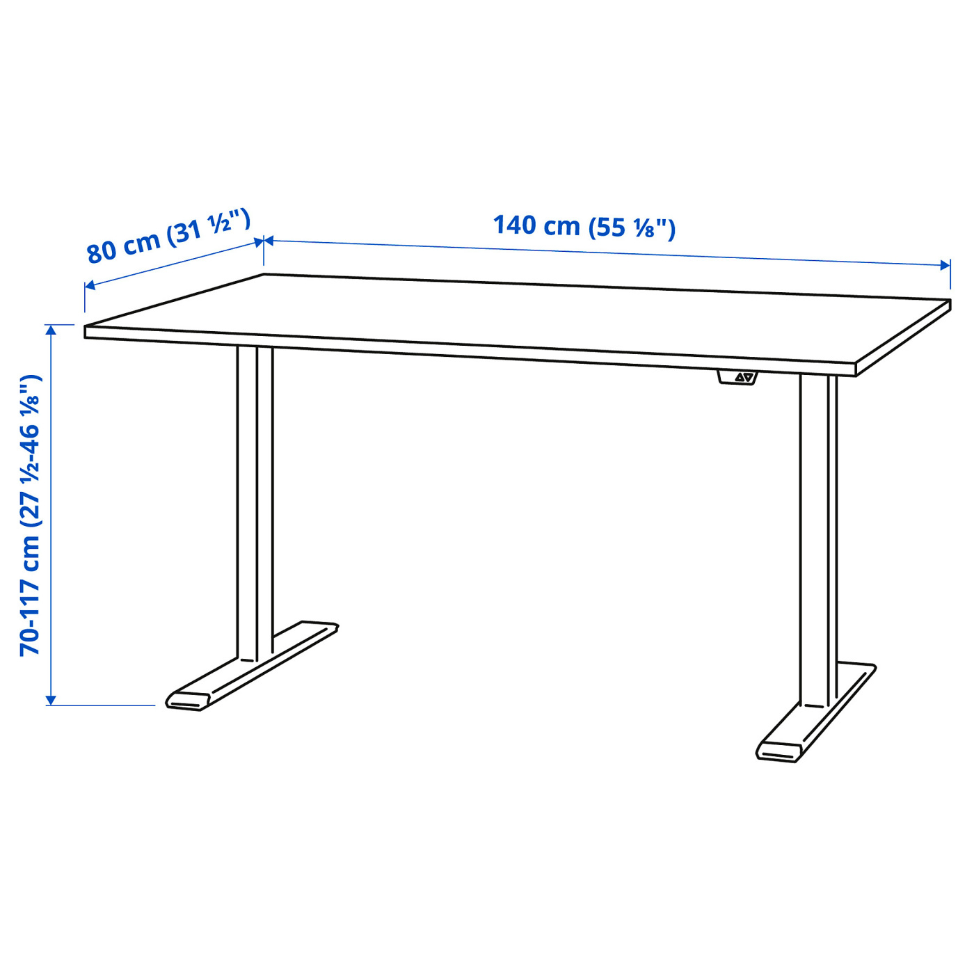 RODULF desk sit/stand electric/white - IKEA
