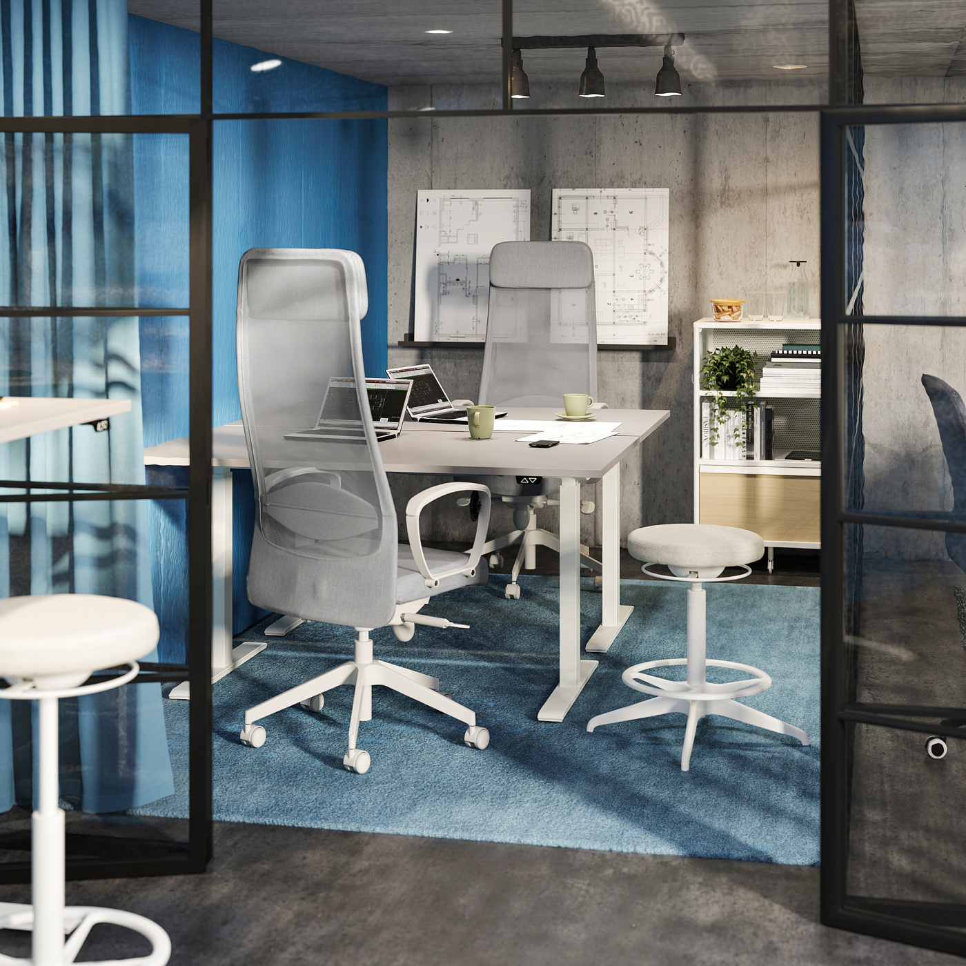RODULF desk sit/stand grey/white - IKEA