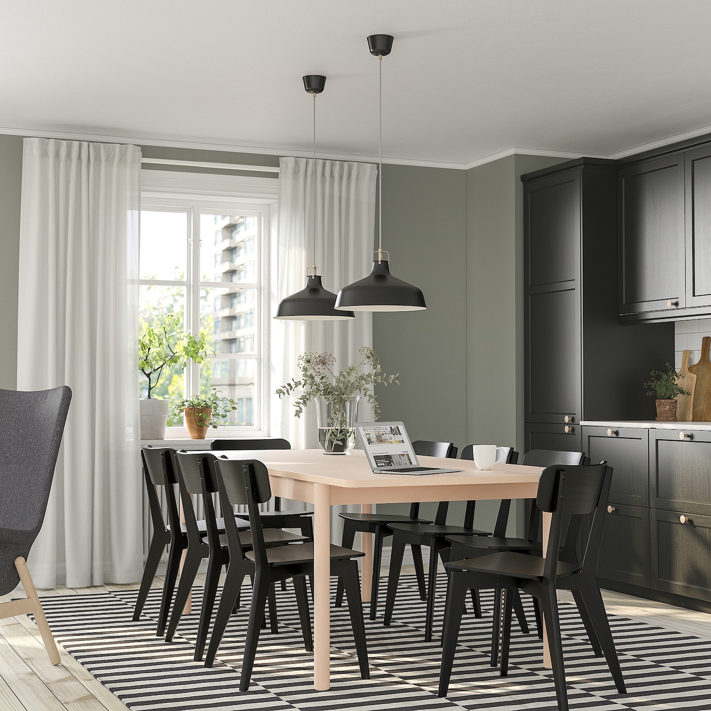mint様へ　６点セット　IKEA  「SANDSBERG」「LISABO」 RÖNNINGE / LISABO table and 6 chairs birch/black - IKEA