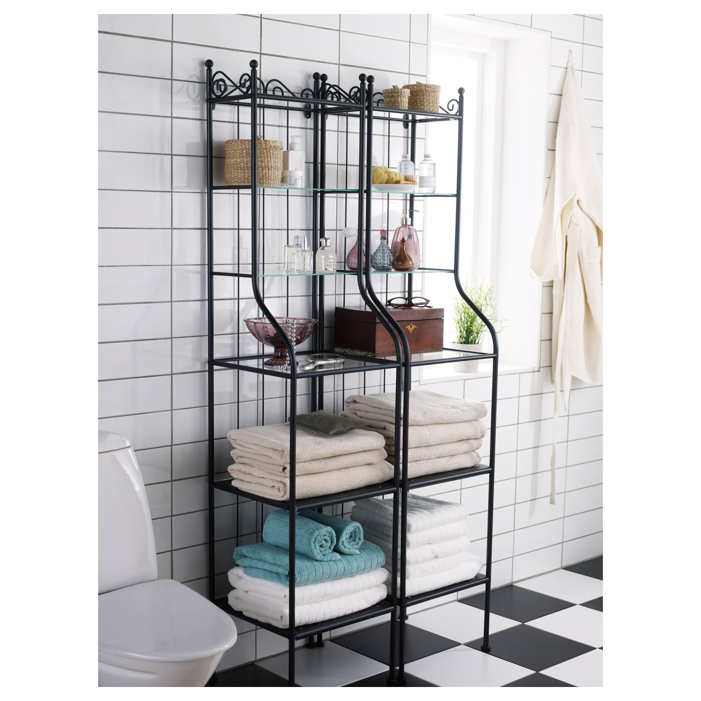 【IKEA】RÖNNSKÄR ロンシェールシェルフユニット, ブラック RÖNNSKÄR shelving unit black - IKEA