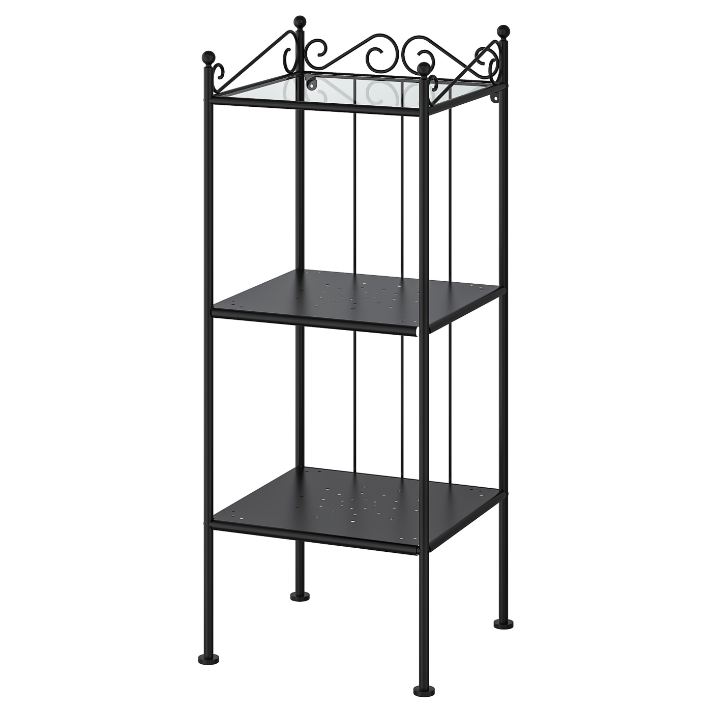【IKEA】RÖNNSKÄR ロンシェールシェルフユニット, ブラック RÖNNSKÄR shelving unit black - IKEA
