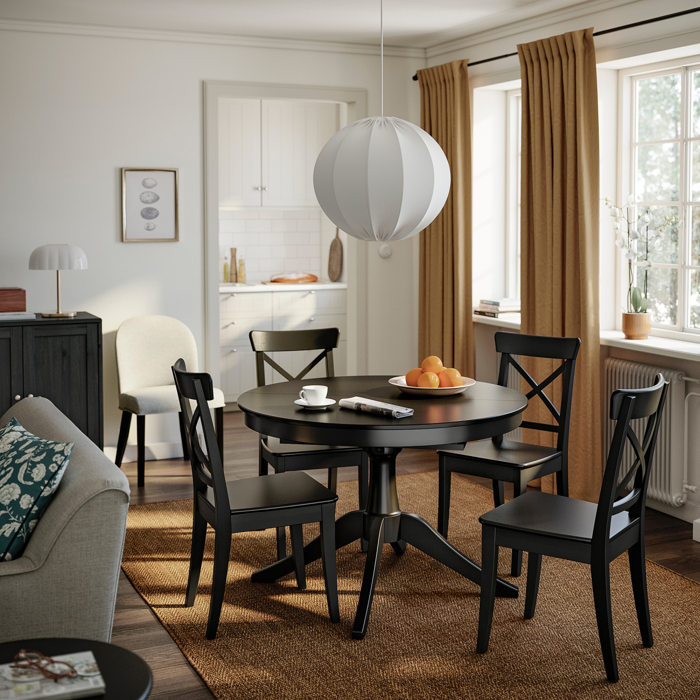 ROSENTORP extendable table black - IKEA