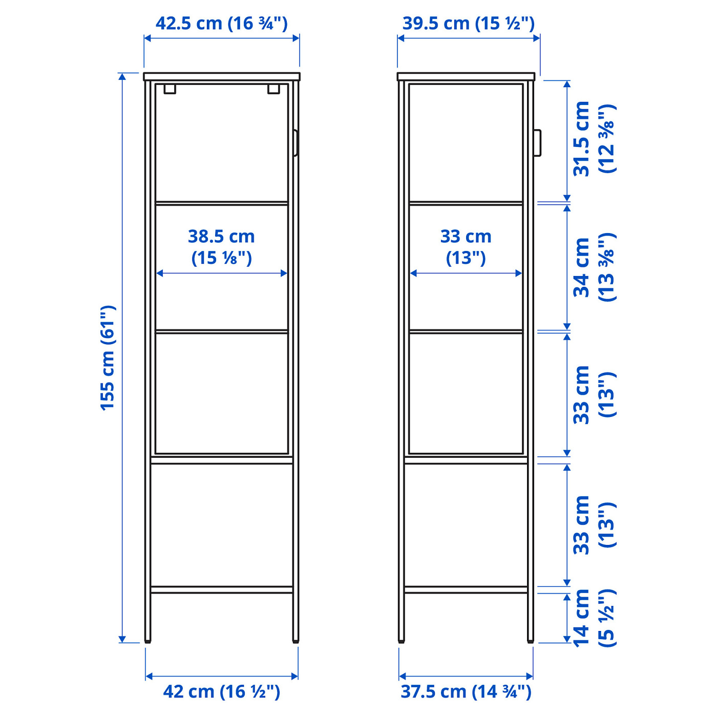 RUDSTA glass-door cabinet blue - IKEA