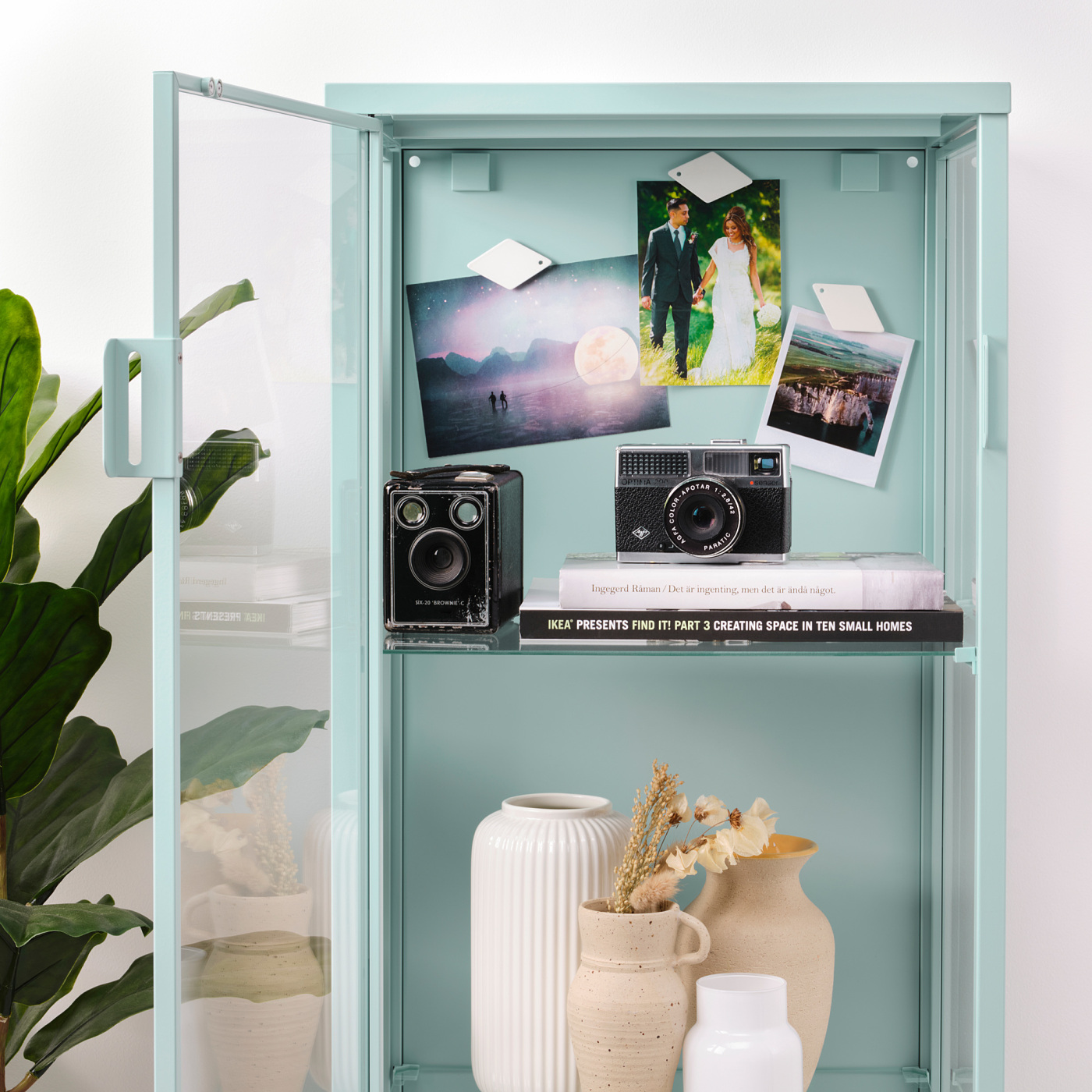 IKEA RUDSTA ルードスタ ミント RUDSTA glass-door cabinet light turquoise - IKEA