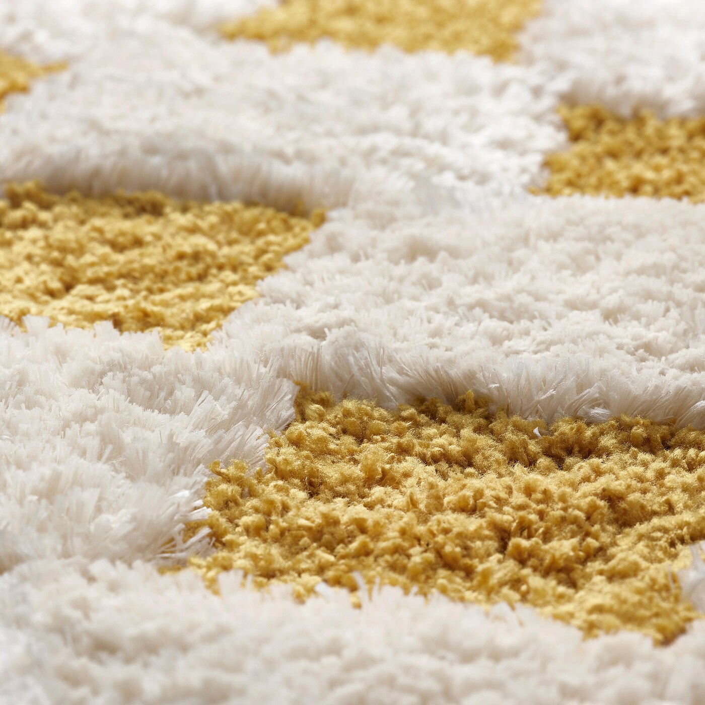 IKEA RULLBANA ルルバーナ ラグ RULLBANA rug, high pile off-white/dark yellow - IKEA