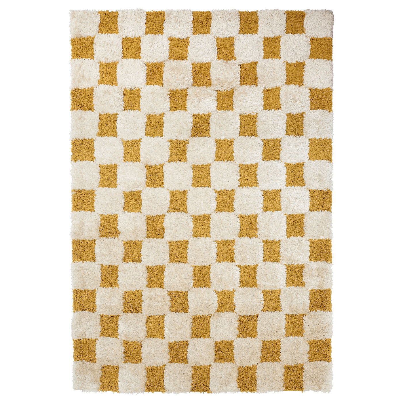 IKEA RULLBANA ルルバーナ ラグ RULLBANA rug, high pile off-white/dark yellow - IKEA