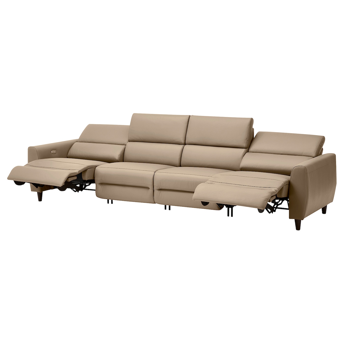 RULLERUM 4-seat sofa w 2 electric recliners Grann/Bomstad beige - IKEA