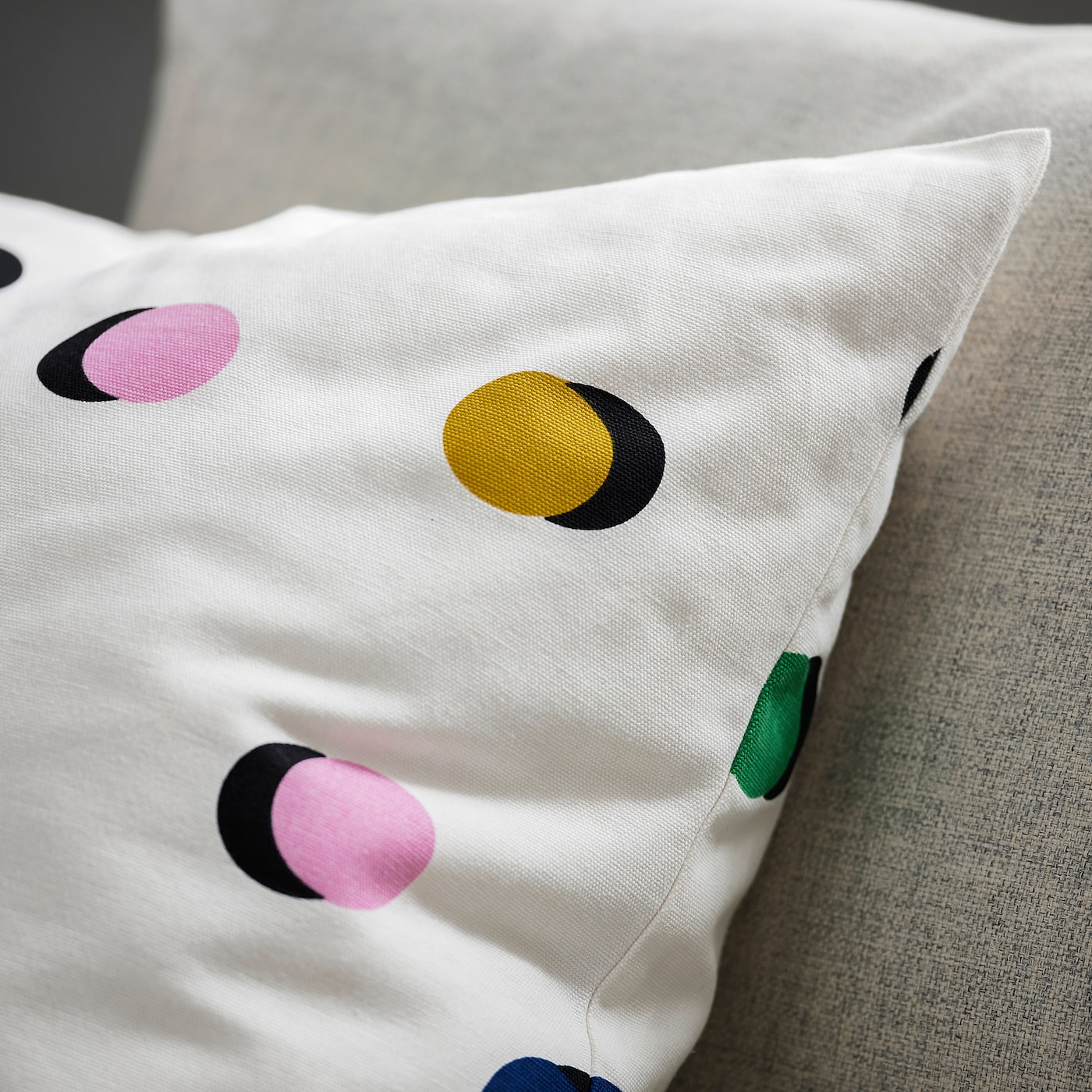 RUNDKRASSING cushion cover white multicolour/dot pattern - IKEA