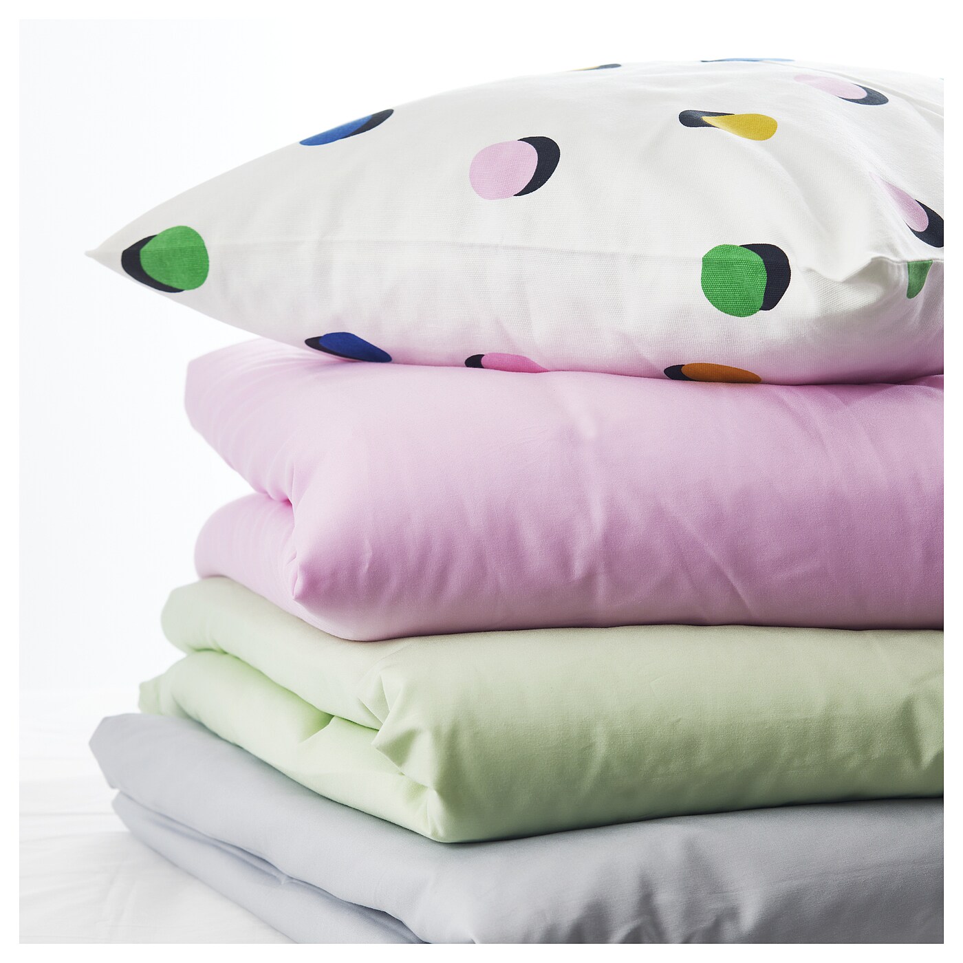 RUNDKRASSING cushion cover white multicolour/dot pattern - IKEA