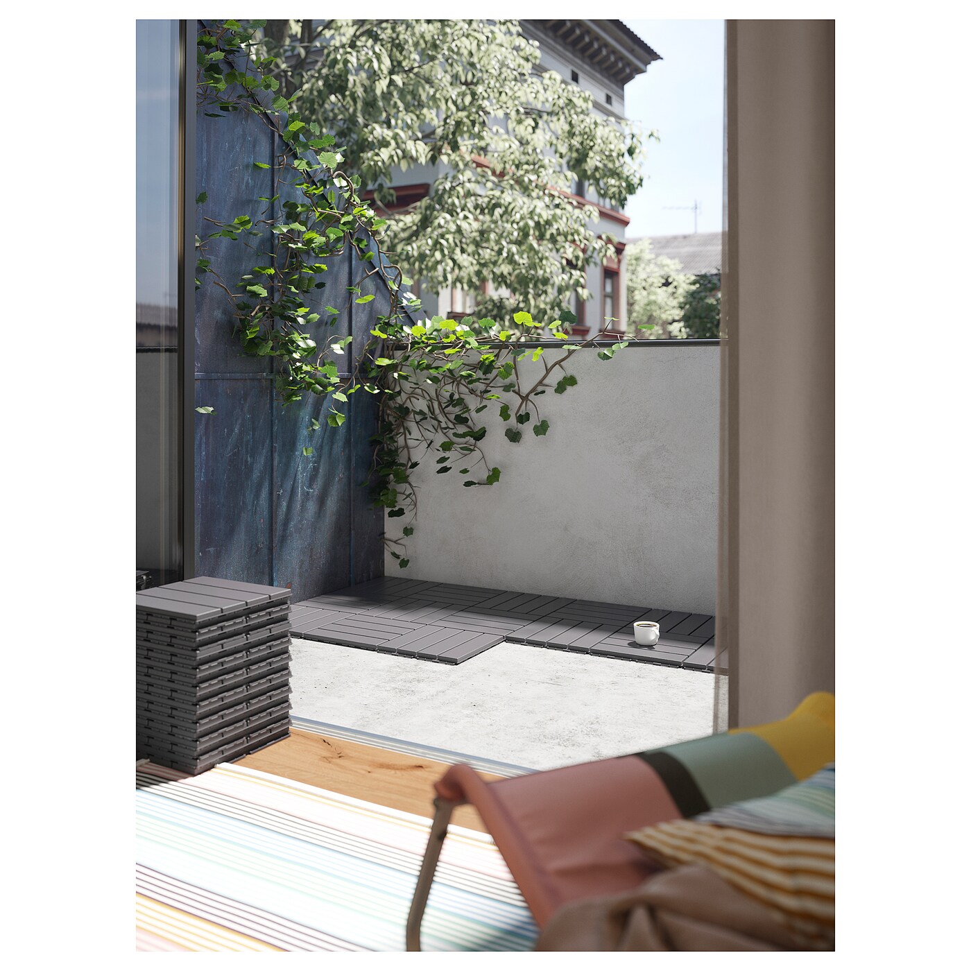 RUNNEN floor decking, outdoor dark grey - IKEA
