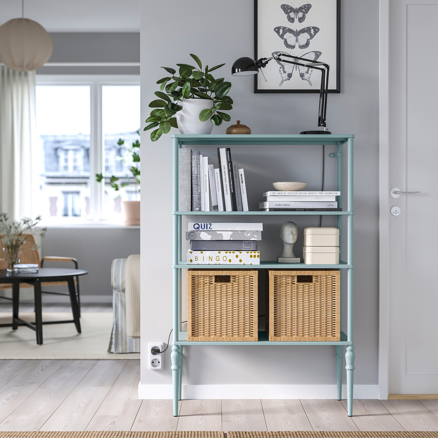 SÅGMÄSTARE ソーグメスタレライトグレー83x36x128IKEAイケア SÅGMÄSTARE shelving unit light grey-blue - IKEA