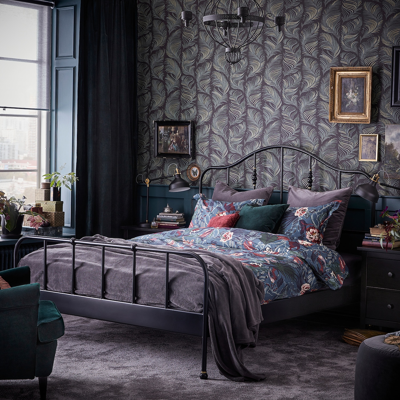SAGSTUA bed frame black Lonset IKEA