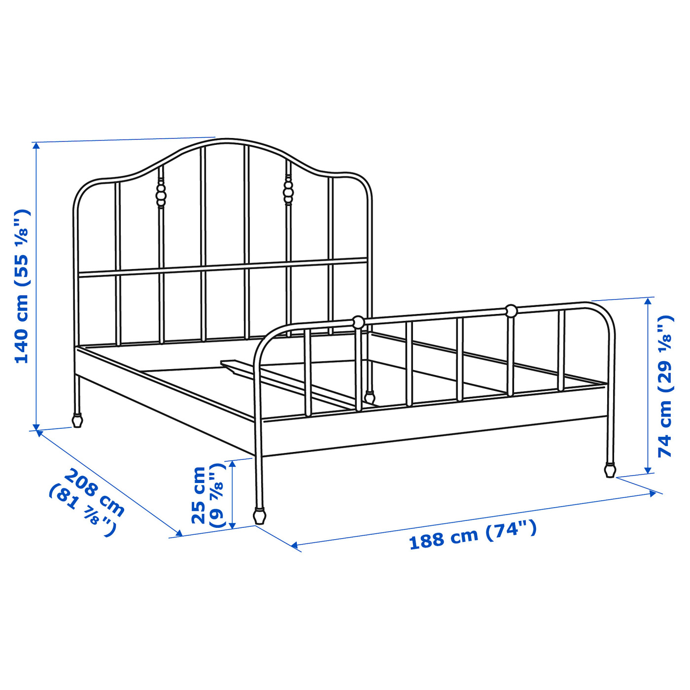 SAGSTUA bed frame white/Luröy - IKEA